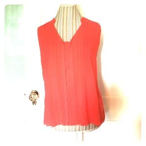 Lightweight Coral Sleeveless Blouse